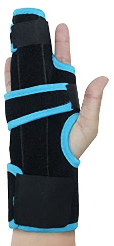 Adjustable 2 Finger Splint with Aluminum Strip, Adults Teens Finger Brace Metacarpal Hand Wrist Support Finger Immobilizer Straightener Hand Stabilizer for Broken Fingers, Injuries, Trigger Finger