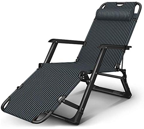 Gartenmöbel-Sets, Sonnenliege, klappbarer Lounge-Stuhl, Sonnenbaden, Camping, Gartenstühle, klappbar, Schwerkraft-Liegestuhl, Liegestuhl, verstellbar, wasserdicht, Chaiselongues, Metall, für Büro im