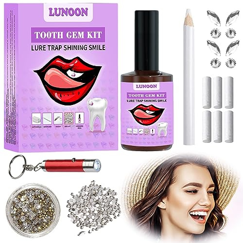 Kit Brillantini Per Denti Tooth Gems Kit Brillantino Dente Kit Per Brillantino Sul Dente Brillantini Denti Brillantino Dente Colla Denti Con Strass Bianchi e Diamanti a Forma Di Occhio Di Cavallo
