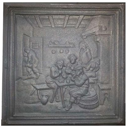 Placa de hierro fundido para chimenea decoración TavERNA 38 × 38 H H 1 cm DS