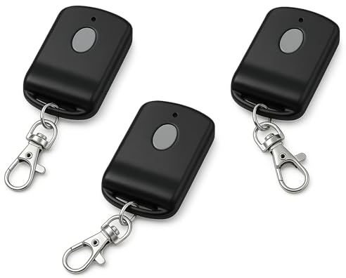 3-Pack 300MHz 10 dip Switch for Multicode Garage Gate Door Opener Remote Control, Replacement for 3089,3070,3060,308911,MCS308911,MCS306010,MCS3070 Gate Clicker with Keychain.