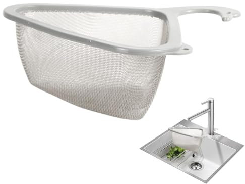 Siebkorb Für Spülbecken Aus Edelstahl In Schwanenform, Filterkorb Zum Aufhängen Am Wasserhahn, Abflusskorb Für Küchenspülen, Abtropfsieb Spüle Triangular,26,5 X 18 X 9 Cm