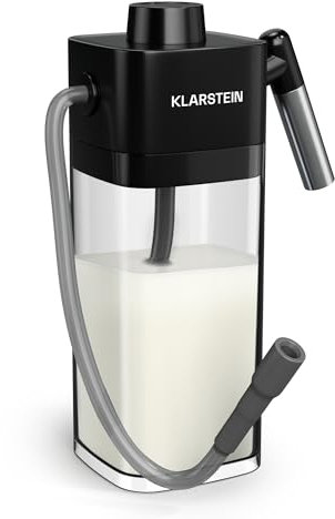 Klarstein SteelPresso Milchaufschäumer – 0,55L, Elektrisch, Für Cremigen Milchschaum, Einfache Reinigung, Kompatibel Mit SteelPresso Kaffeemaschinen, Hygienische Oberfläche, Transparent