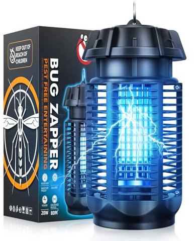 Love begans Lampe Anti Moustique UV Anti Insectes Volants, 2 en 1 Électrique Moustique, 20 W Tueur D'Insectes Raquette Zanzariera Elettrica, pour Camping Intérieur Extérieur, Preuve de l'eau