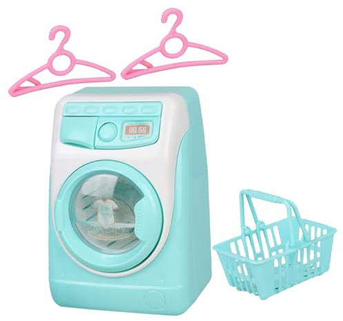 JUMPLAWN Mini Wash Machine Toy for Boys and Girls Girls Pretend Play Household Appliance Simulation Washing Machine Model Role-play Dollhouse Play Set