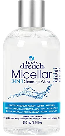 Body Drench 3-in-1 Micellar Water Makeup Remover, Facial Cleanser & Hydrating Water for Sensitive Skin, Eye Makeup Remover, 8.5 fl oz