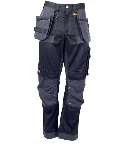 DEWALT Harrison Pantalon de Travail Utilitaire pour Homme, Coupe régulière, Noir/Gris, 106,7 x 83,8 cm (l x L)