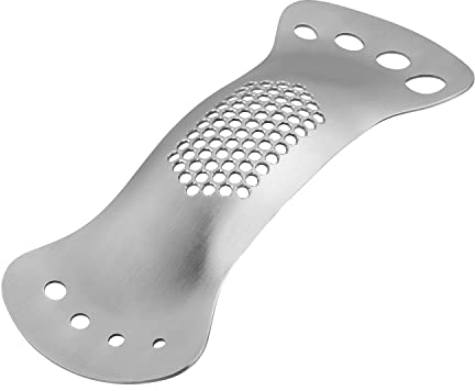 Tala Presseail et Effeuilleur d'Herbes, Acier Inoxydable, Nettoyage Facile, Broyeur d'Ail Sans Perte, Essentiel pour la Préparation Culinaire, Argent Métallique