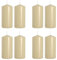 Pillar Candles, Pack of 8, Unscented, Long Burning Time, 10 x 5 cm / 4 x 2 in (Ivory, Matt)