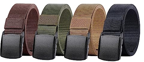 Moshero 4er Arbeitsgürtel Herren, Unisex Gürtel Nylon Canvas Gürtel für Herren und Damen, Verstellbarer Outdoor Gürtel Herren Geeignet für Arbeit und Reisen