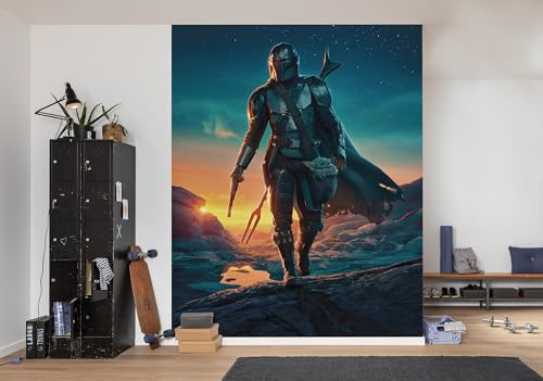 Star Wars Fleece fototapet – The Mandalorian Gunslingers – storlek 200 x 250 cm – barnrum, tapet, barntapet