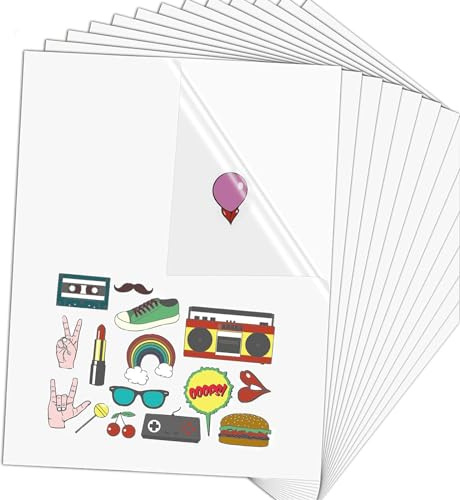 25 Feuilles Papier Autocollant Transparent,Autocollants Vinyle Jet D'encre A4,Film Autocollant Papier D'impression, Film Autocollant Vinyle PREMIUM 100% Transparent Autocollant