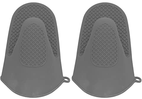 Manoplas de Horno de Silicona, Resistentes al Calor, Antiquemaduras, 2 Unidades, Gris, para Cocina y Hornear