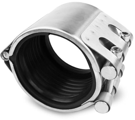 Pipe Repair Clamp Kit -3 Inch 74mm-79mm High Pressure Resistant Pipe Coupling Clamp for Plastic&Metal Pipes, Emergency Duty Leak Sealer with Stainless Steel, Quick Fix for Water/Gas/Oil Lines