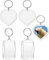 LOZTBUE Set de 4 porte-clés cadre photo, porte-clés photo acrylique, porte-clés en forme de cœur, cadeau pour homme, femme, anniversaire, anniversaire, transparent