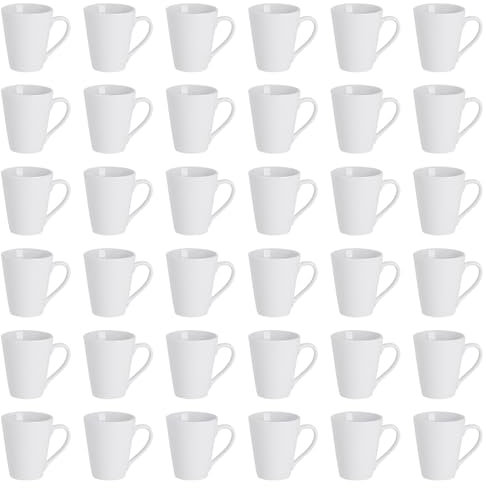 Argon Tableware White Coffee Mug Set of 36-285ml - Dishwasher Safe White Mugs | Coffee Cup Hot Drinks Mugs Tea Cup for Latte, Tea, Cappuccino, Hot Chocolate