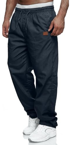 CTU Mens Work Trousers Cargo Trousers Lightweight Elasticated Waist Tracksuit Bottoms Joggers for Men Navy M
