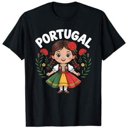 Portugal Girl in Traditional Folk Dress with Carnations Kids T-Shirt