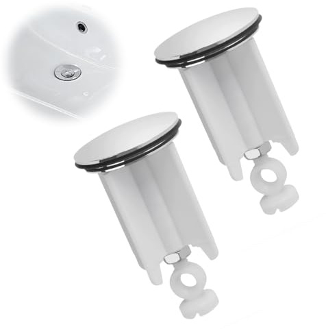 YIPFEN 2 pezzi universale regolabile in altezza, tappo di scarico eccentrico per lavandini e bidet standard, Piletta Lavabo, Cucina, Tappo Per Lavandino, Piletta Bidet, Scarico Lavandino (40mm)
