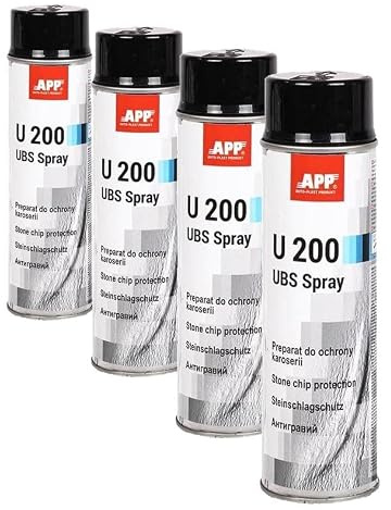 App U200 UBS Spray protector de bajos del coche | Pintura antigravilla coche en spray | Protección de bajos antigravilla, anticorrosión y antiruido | Spray antigravilla negro | 500 ml | Negro