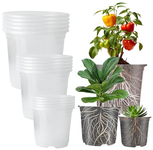 15 st plantkrukor, transparenta orkidékrukor 9/10/13 cm | genomskinliga växtkrukor, blomkrukor, genomskinliga plastkrukor för orkidéer, fat och kaktusar