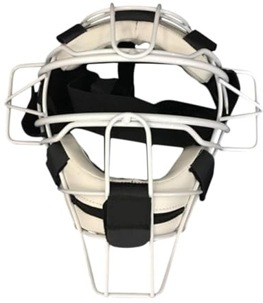 Wswqop Casco da Ricevitore da Baseball con Telaio in Acciaio, Visiera Rinforzata, Assorbimento degli Urti, Leggero, Adatto a Uomini E Donne per Sport di, Bianco
