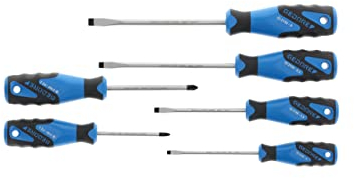 GEDORE Schraubendreher-Satz, 6-teilig, Für Schlitz- und Kreuzschlitzschrauben, Ergonomischer Griff, 4 Schlitz- / 2 Kreuzschlitzschraubendreher