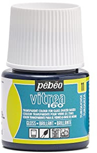 Pebeo Vitrea 160, Glossy Glass Paint, 45 ml Bottle - Turquoise