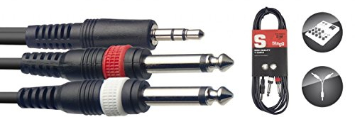 Stagg 25018658 Y-Kabel (1m, 2x Klinkenstecker)