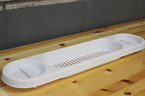 WHITE BATH RACK OVER BATH SHOWER CADDY RACK SOAP HOLDER TRAY BATH TIDY SHELF