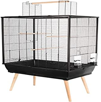 Zolux Vogelkäfig Neo Jili L 78 x T 47,5 x H 112 cm, Schwarz