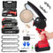 Mini Motosega a Batteria per Potatura [Versione Aggiornata] con 2 Batterie, Chiusura di Sicurezza e 4 Catena, Seghetto Elettrico per legno,red