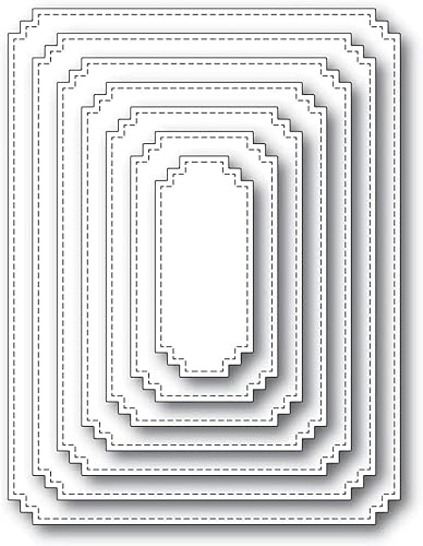 Nesting Frame Stitched Rectangle Metal Cutting Dies for Card Making, Cut Stencils for DIY Scrapbooking Photo Album Paper Decorative Craft for Greeting Cards Invitation Birthday Gift Punch Stencil