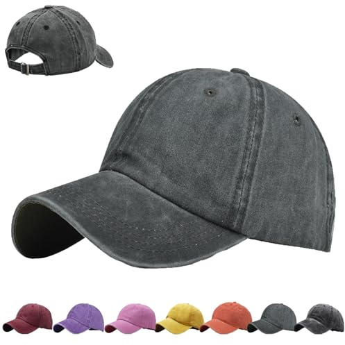 AUNGKWANG Délavées Casquette de Baseball pour Enfants, 100% Coton, Casquettes Sport Baseballs Ajustable, Plein Air Loisirs Basecap Casquettes de Baseballs, Garçons et Aux Filles de 5-10 Ans