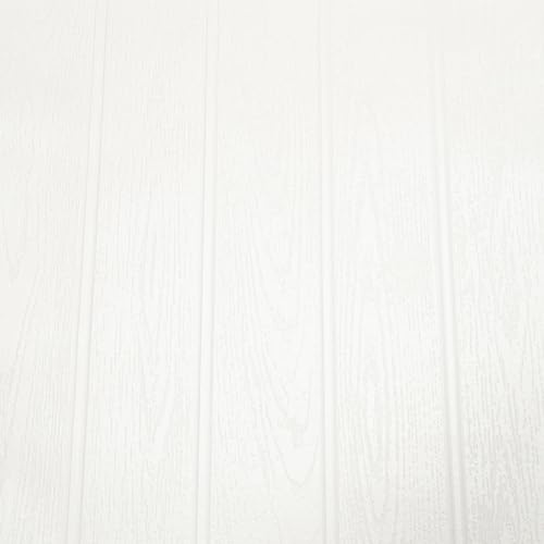 White Beaded Wood Wallpaper Paintable Panel Effect Textured Free Match Feature 10m Roll