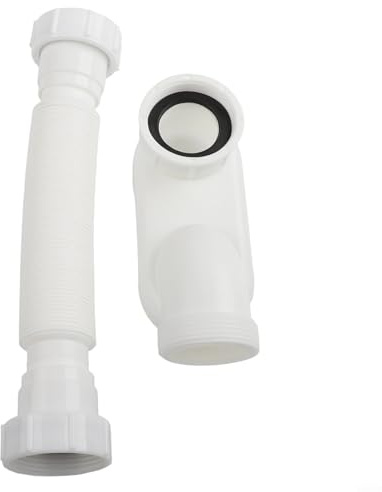 G112 P - Tubo di scarico flessibile per vasca da bagno e doccia, design salvaspazio per bagno compatto