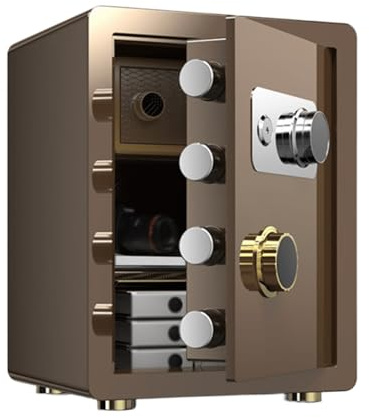 Coffre-fort pour usage domestique en acier résistant au feu et à l'eau - Combinaison mécanique - Coffre-fort avec intérieur intérieur solide - Serrure à boulon solide pour la maison, le bureau