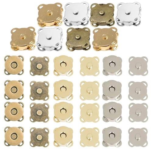 12 Pares Botones Magnéticos, Botones de Presión para Coser, Magnéticos de Metal 14 mm para Manualidades, Costura, Bolsos, 3 Colores