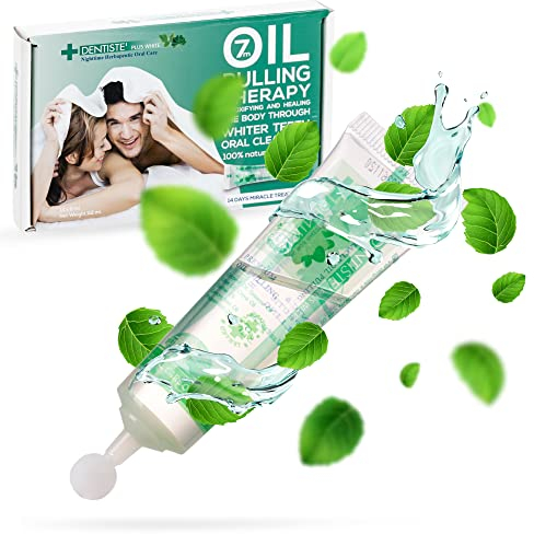 Dentiste Ölziehkur (14x7,5 ml). Ölziehen mit sieben abgestimmten Ölen - Ayurvedisches Mundziehöl für Entgiftung des Körpers in 14 Tagen - Zahnöl stärkt Zähne gegen Karies und Mundtrockenheit