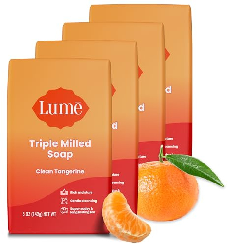 Lume Triple Milled Bar Soap - 5 oz, 4 pk (Clean Tangerine)