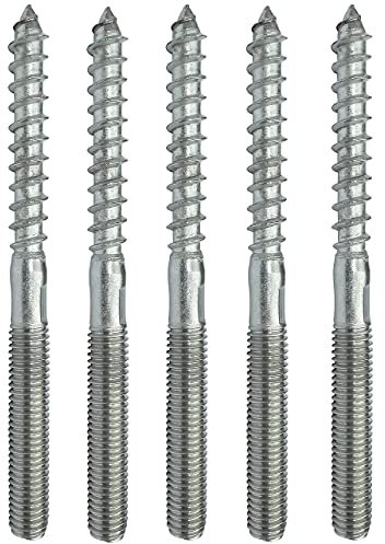 AERZETIX - C49682 - Lot de 5 Vis à double filetage M8x100mm en inox A2 - goujon patte à vis