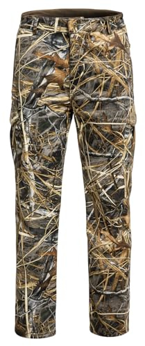 YEVHEV Hunting Pants for Men Camouflage Clothing Gear Windproof Fleece Lined for Winter