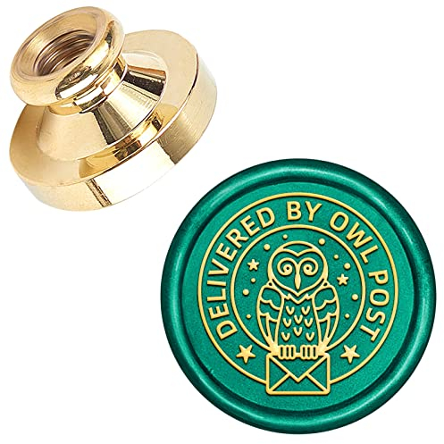 SUPERDANT Eule Postamt Muster Wachssiegel Personalisiert Eulen Wachs Siegel Holzgriffstempel Stempel Wachssiegel Abnehmbarer Personalisiert Vintage Messingsiegel Für Hochzeitseinladungen