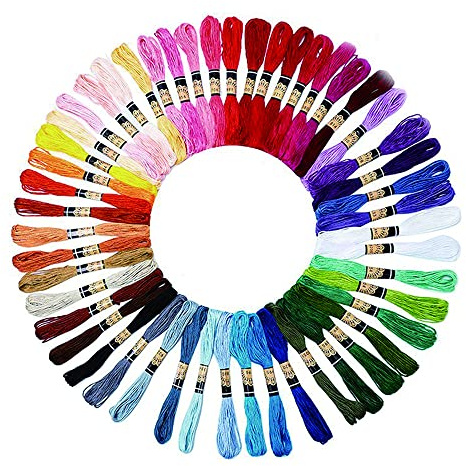 Leczany Fils à Broderie Kit pour Broderie Point de Croix Coudre des Outils Accessoires, 50 Couleurs