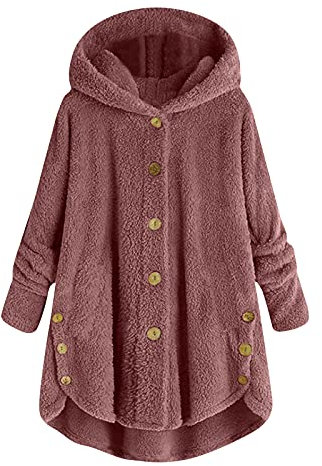 Übergangsjacke Damen Herbst, Fleecejacke Damen Lang Blazer Elegant Wanderjacke Wasserdicht Atmungsaktiv Ärmellose Weste Damen Regenjacke Große Größen Winter Coats Fleecejacke (rosa,4XL)