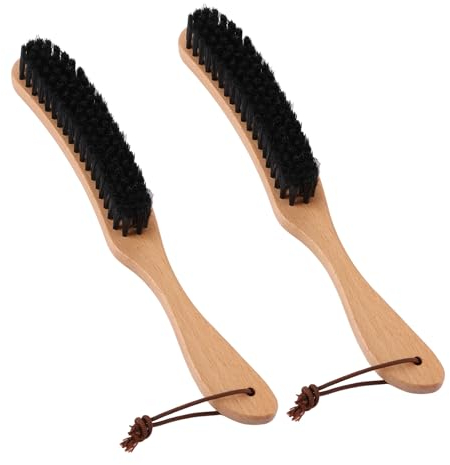 LOLYSIC 2 Stück kleiderbürste, Wildschweinborsten FusselbüRste, Griff aus Buchenholz, geeignet für Anzüge, Mäntel, Bettwäsche, Lederwaren, Tierhaare usw, Reinigung und Staubentfernung