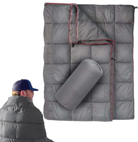 Couette en duvet pliable - Couette portable et pliable - Couette de camping - Couette en duvet douce et légère pour toutes les saisons - Couverture de pique-nique en duvet pour les voyages, la