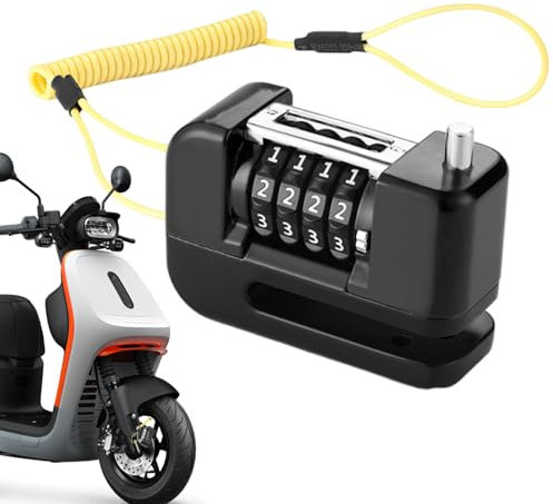 Blocco disco freno | Serratura di sicurezza con combinazione a 4 cifre per e-bike | Dispositivi di bloccaggio impermeabili per biciclette biciclette elettriche di sicurezza