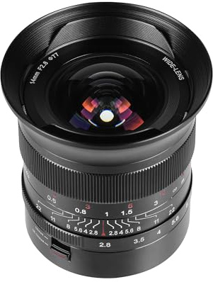 7artisans 14mm F2.8 Full Frame Camera Lens Ultra-Wide Angle Non-Fisheye for Sony E-mount Mirrorless Cameras