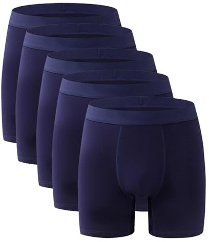 CTLTSRX Men's Boxer Briefs, Ultra-Absorbent Incontinence Boxer Briefs, Incontinence Underwear for Men Over (5pcs Blue,L)